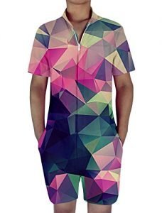 Herren Jumpsuit Kurzarm Sommer - Bequemer Einteiler Mit Taschen